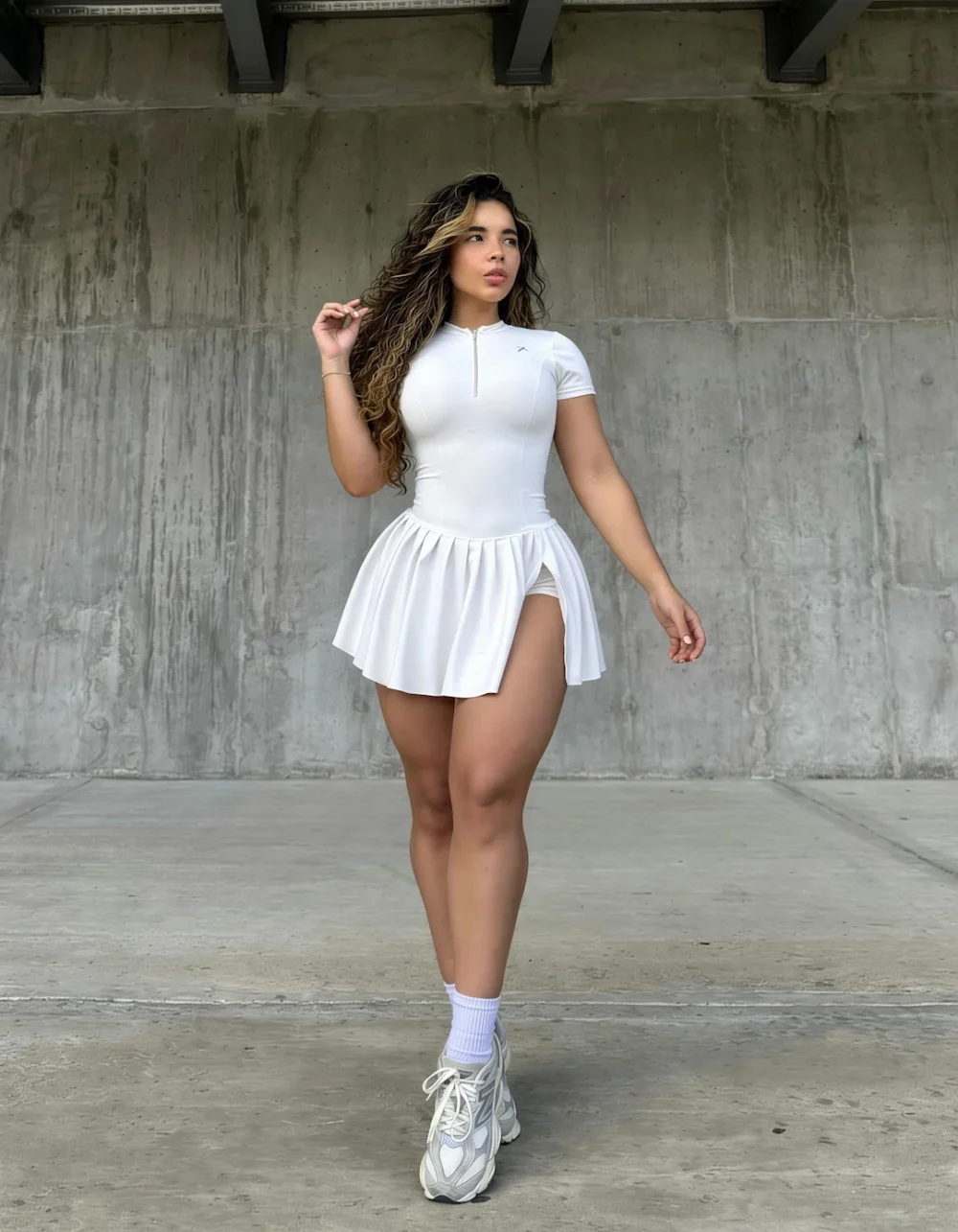 Vestido Esbelta blanco, talla L — Cervo Sport, ropa deportiva de mujer