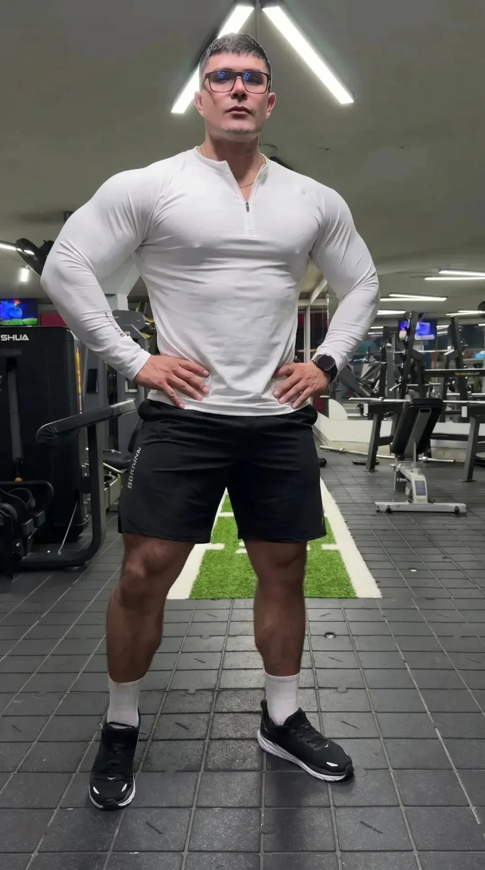 Camiseta Manga Larga Cremallera blanco, talla XXL — Cervo Sport, ropa deportiva de hombre