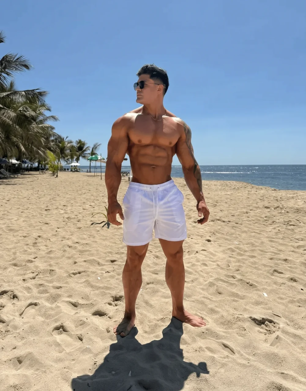 Pantaloneta Malla Running Hombre blanco, talla XXL — Cervo Sport, ropa deportiva de pantalonetas