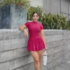 Vestido Esbelta uva vinotinto, talla S — Cervo Sport, ropa deportiva de mujer