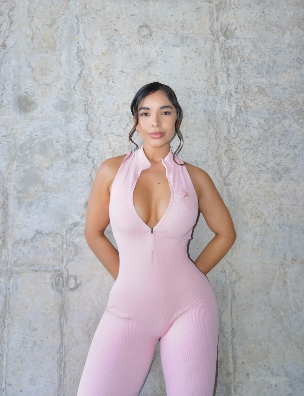 Enterizo Largo Air Run Sizo rosado, talla única — Cervo Sport, ropa deportiva de mujer