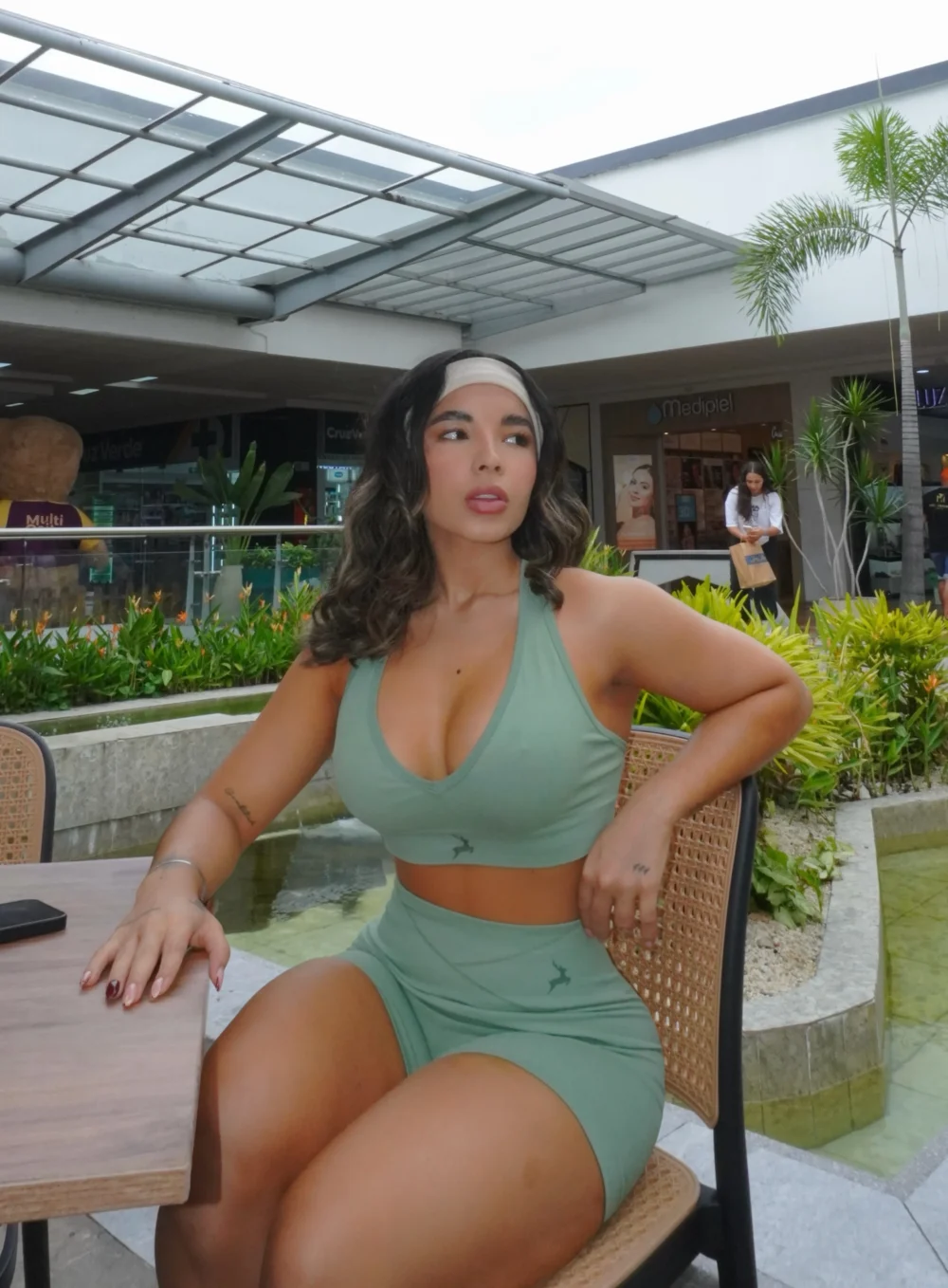 Set Active verde hoja, talla única — Cervo Sport, ropa deportiva de mujer