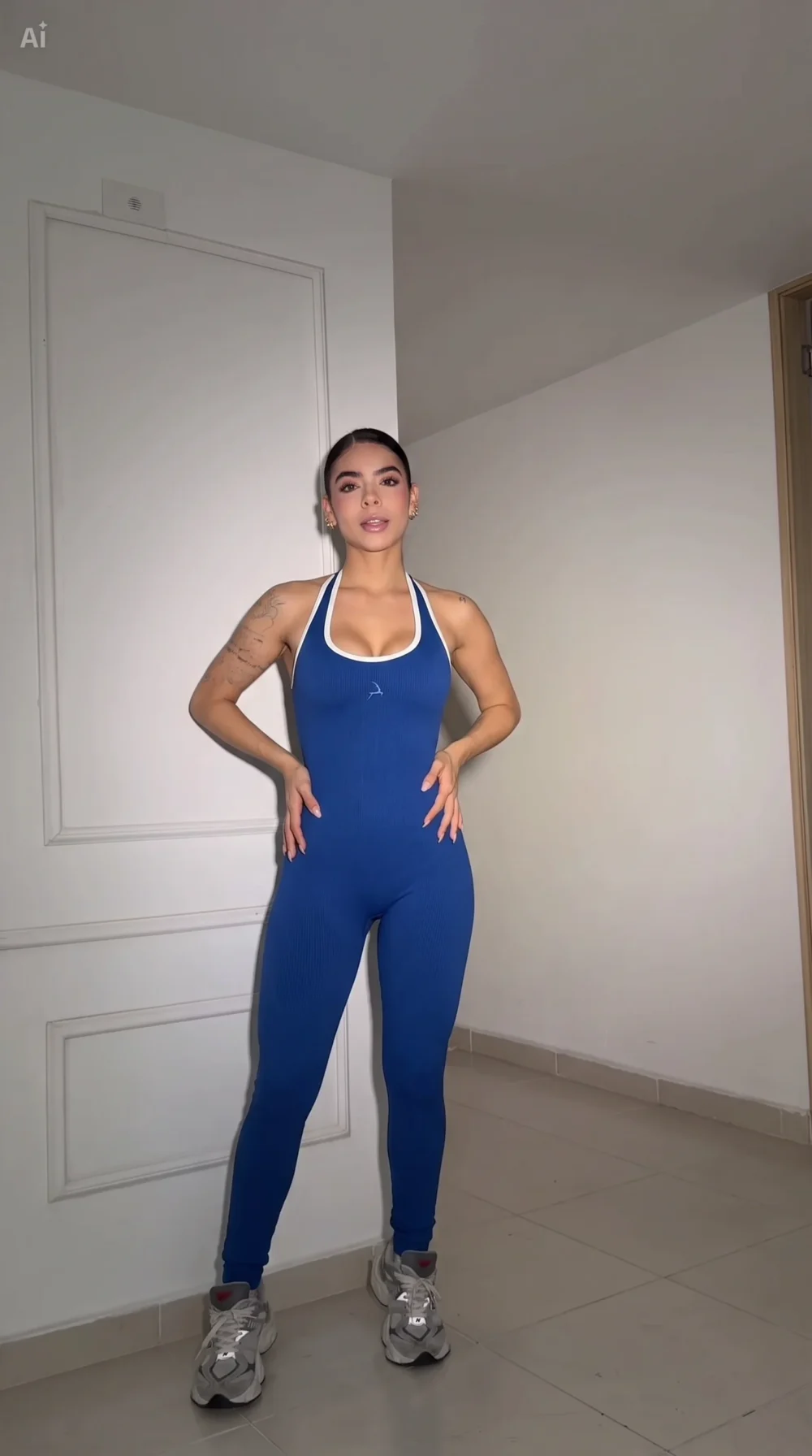 Enterizo Nova azul oscuro, talla única — Cervo Sport, ropa deportiva de mujer