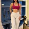 Top Runner vinotinto, talla M — Cervo Sport, ropa deportiva de mujer
