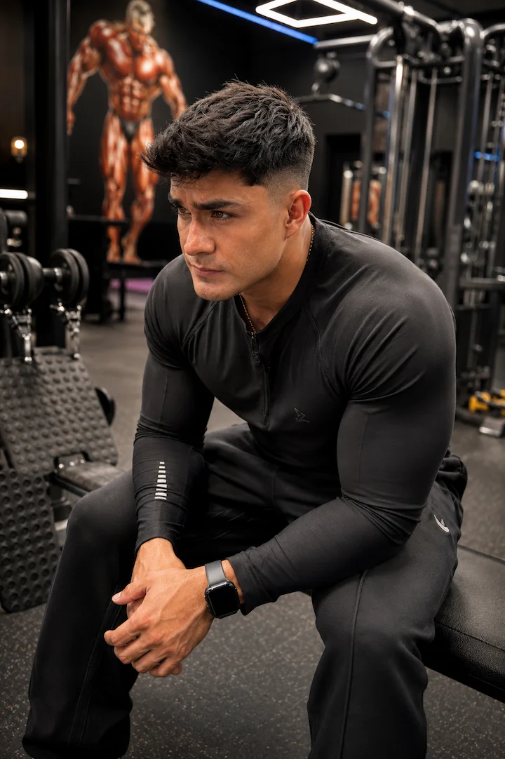 Camiseta Manga Larga Cremallera negro, talla XXL — Cervo Sport, ropa deportiva de hombre