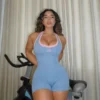 Enterizo Short Nova Pro azul claro pro, talla única — Cervo Sport, ropa deportiva de enterizos